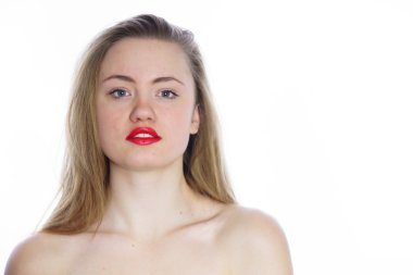 genç güzel kadın çıplak omuz ile