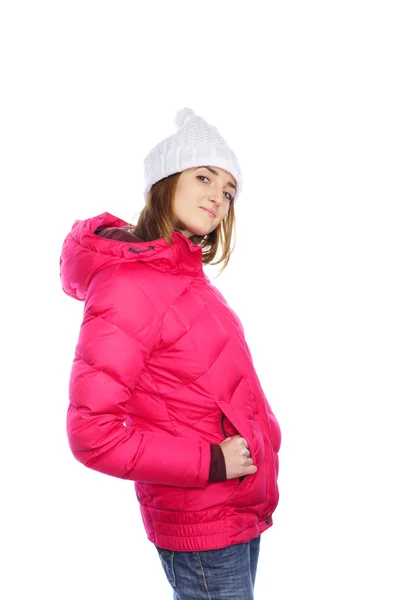 Mujer en la chaqueta deportiva roja —  Fotos de Stock