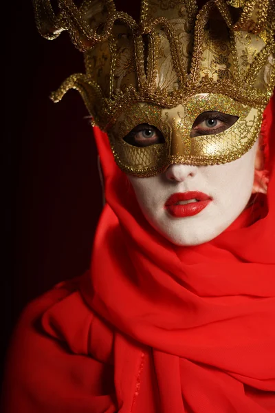 Máscara de teatro de oro —  Fotos de Stock