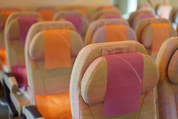 Seats in airplane cabin — Stock Photo, Image