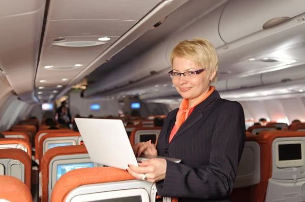 Businesswoman in black suit — Stock Photo, Image