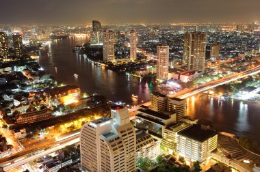 bangkok üzerinde havadan görünümü