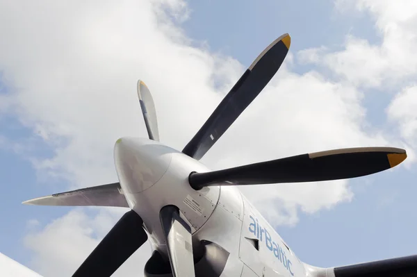 Air Baltic propeller airplane — Stock Photo, Image