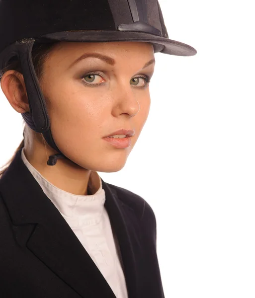 Beauty haughty strict jockey — Stock Photo, Image