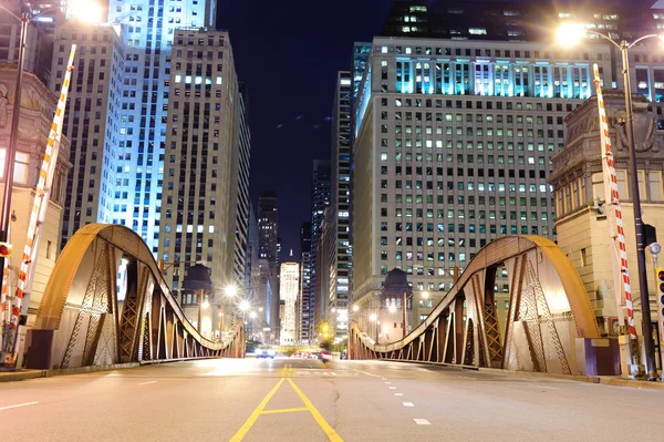 Chicago downtown in evening — Stock Photo, Image