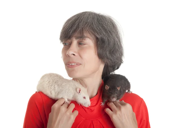 Rats on shoulders — Stock Photo, Image