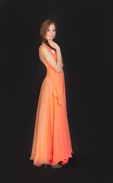 Orangefarbenes Kleid — Stockfoto