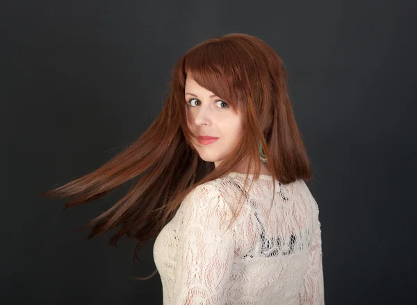 빨간 머리 여자 — 스톡 사진