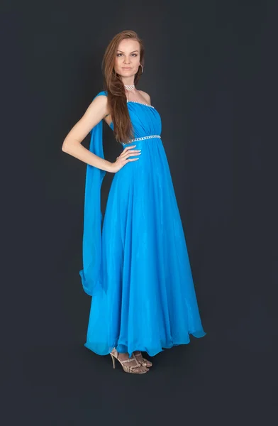 Modré šaty — Stock fotografie
