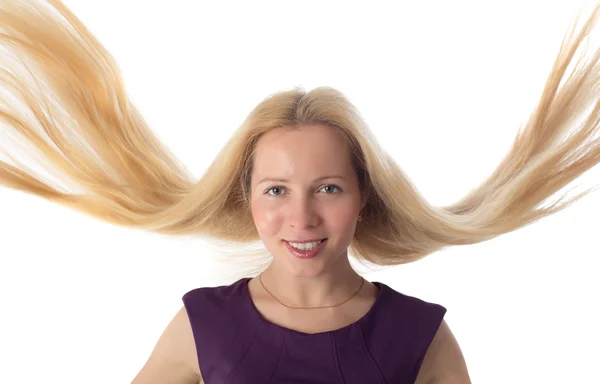 Menina com cabelo loiro longo — Fotografia de Stock