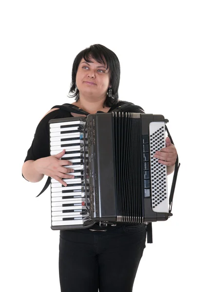 Mädchen spielt Ziehharmonika — Stockfoto