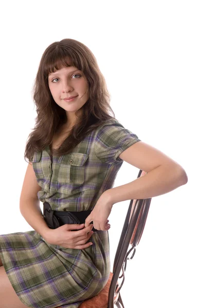 Meisje op een stoel — Stockfoto