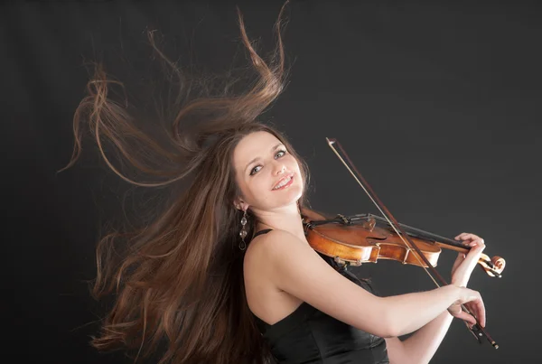 Glada violinist — Stockfoto