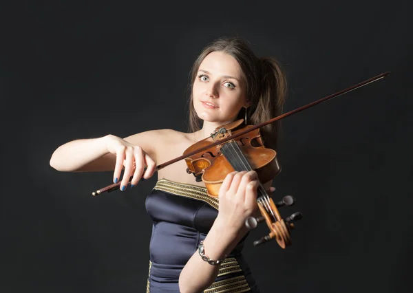 Flicka violinist — Stockfoto