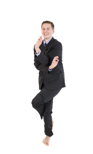 Businessman in yoga pose — Stock Photo, Image