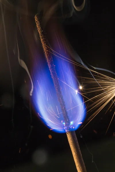 Blue sparkler — Stock Photo, Image