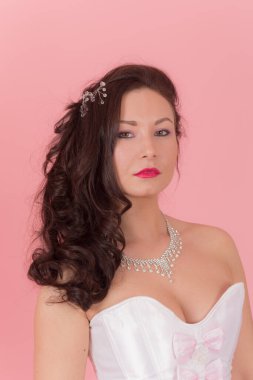 bir korse bir kadın portresi stüdyo