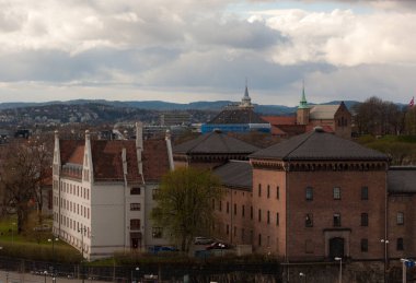 Norveç, Oslo 'daki eski şatolu manzara