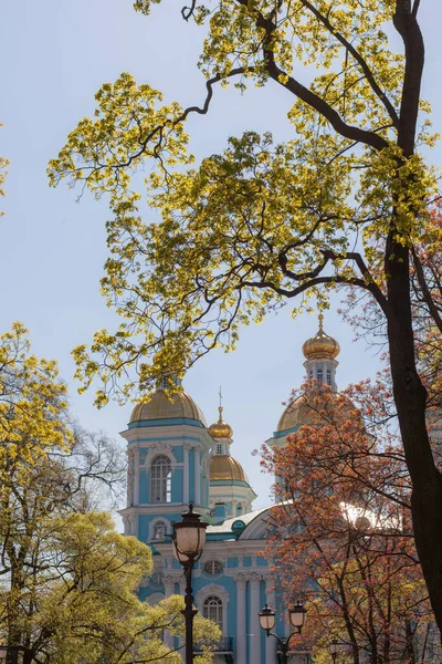 Nikolskij Katedralen Vårdag Sankt Peterburg — Stockfoto