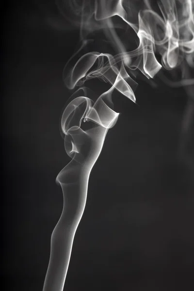 Bílý Kouř Černém Pozadí Zblízka — Stock fotografie