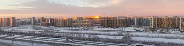 City Panorama Cold Winter Morning — Stock Photo, Image