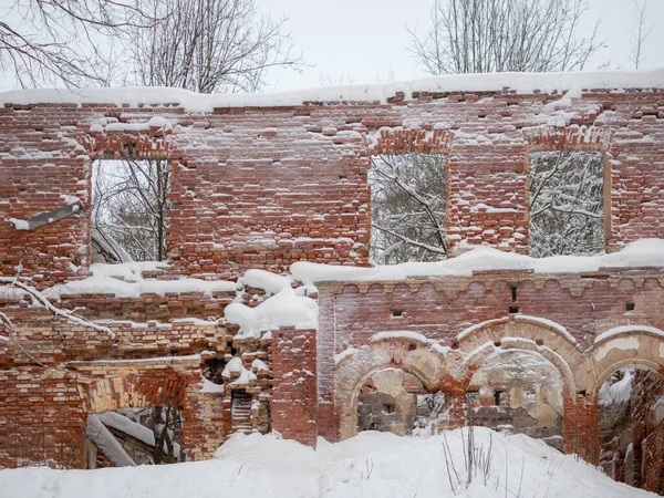 Ruins Noble Estate Snow Russia Leningrad Region Village Torosovo — kuvapankkivalokuva