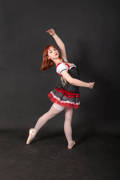 Studio Portrait Ballerina Black Background — Stock Photo, Image