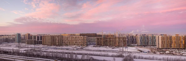 Stadspanorama Een Koude Winterochtend — Stockfoto