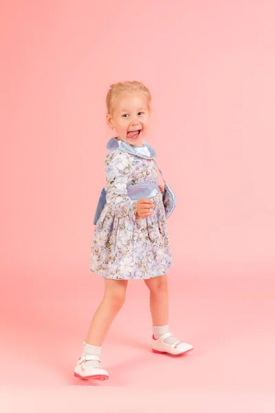 Studio Portrait Little Cheerful Girl — Stock Photo, Image