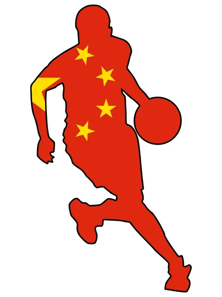 Basketbalspeler in de nationale kleuren — Stockvector