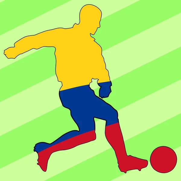 Jugador de fútbol en colores nacionales — Archivo Imágenes Vectoriales