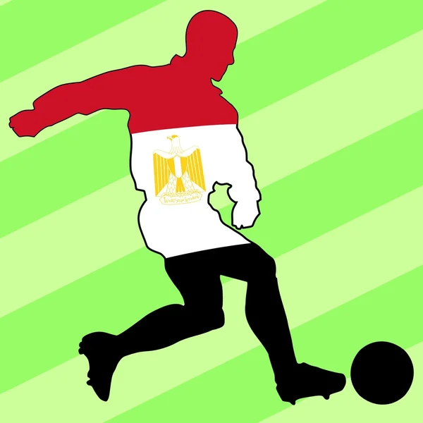 Jugador de fútbol en colores nacionales — Vector de stock