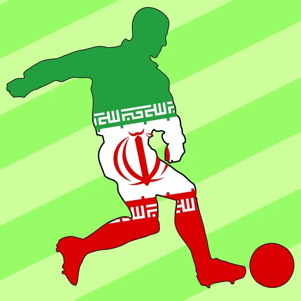 Футболіст у національних кольорах — стоковий вектор