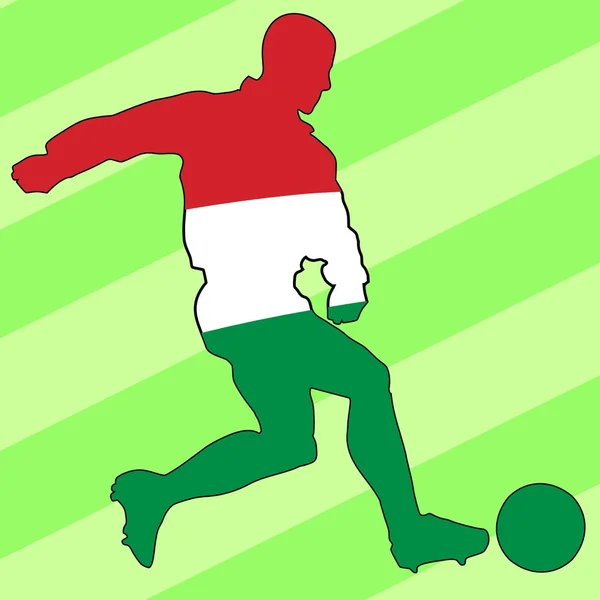 Joueur de football aux couleurs nationales — Image vectorielle