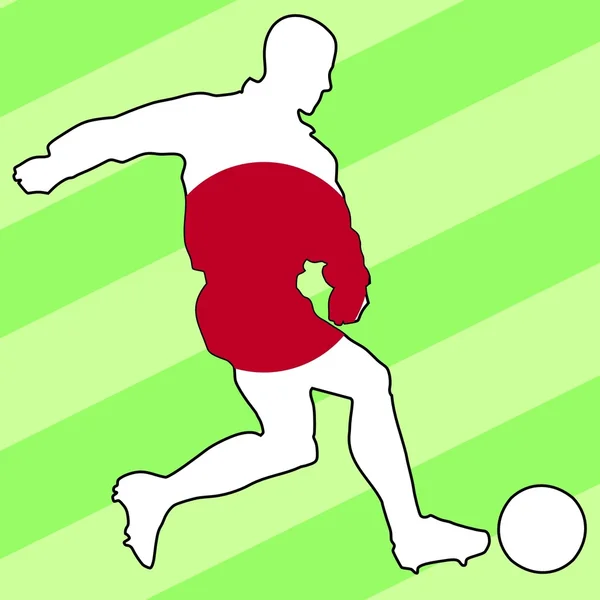 Jugador de fútbol en colores nacionales — Vector de stock