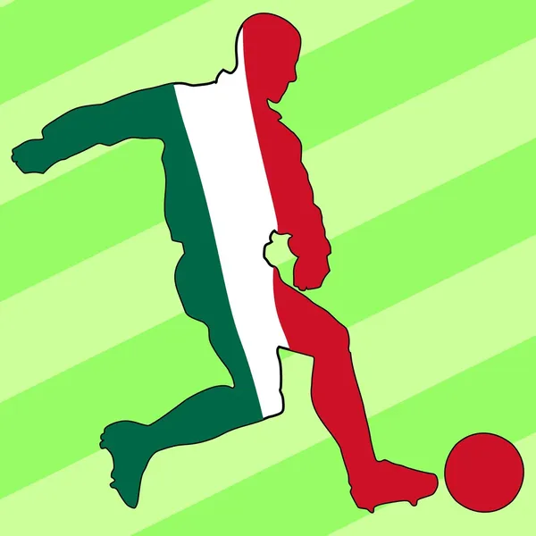 Ποδοσφαιριστής στην εθνικά χρώματα — Διανυσματικό Αρχείο
