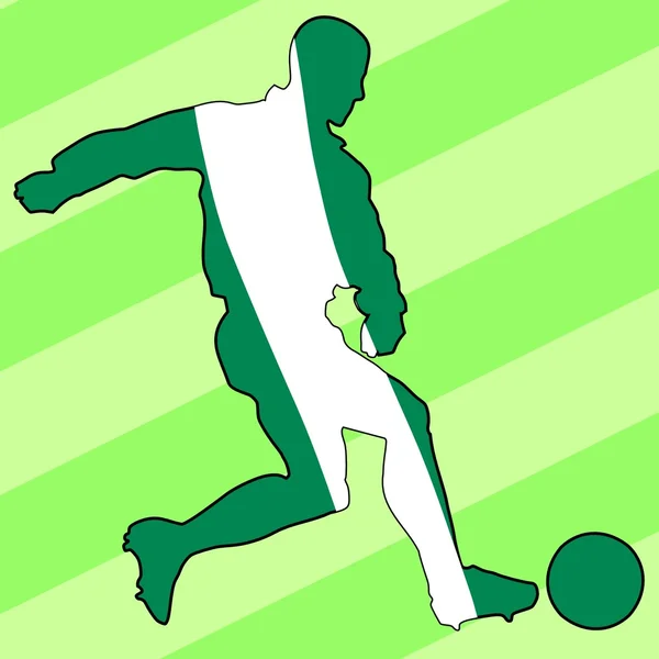 Jugador de fútbol en colores nacionales — Vector de stock