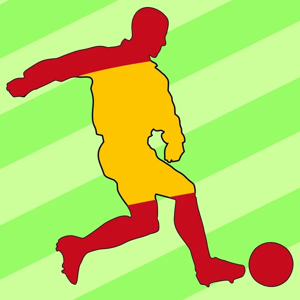 Jugador de fútbol en colores nacionales — Archivo Imágenes Vectoriales