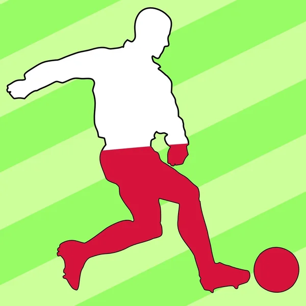 Joueur de football aux couleurs nationales — Image vectorielle