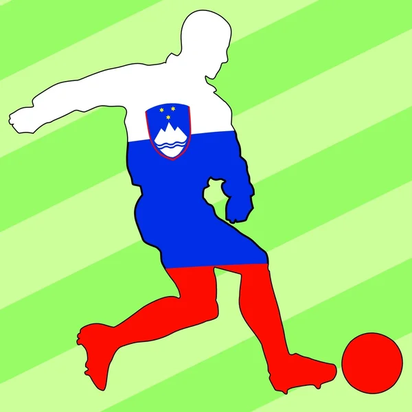 Joueur de football aux couleurs nationales — Image vectorielle