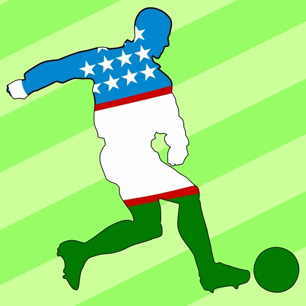 Piłkarz w barwach narodowych — Wektor stockowy