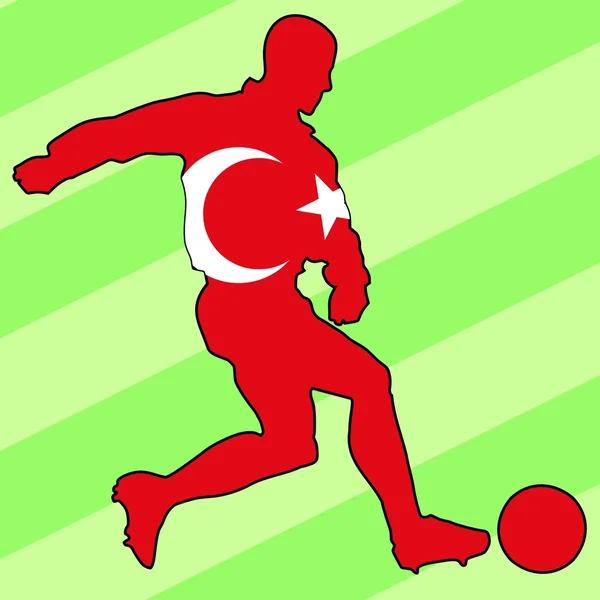 Pemain sepak bola dalam warna nasional - Stok Vektor