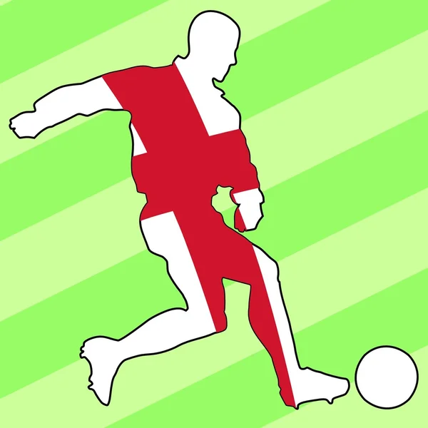 Jugador de fútbol en colores nacionales — Vector de stock