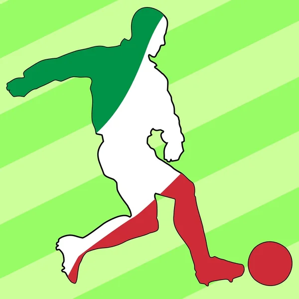 Joueur de football aux couleurs nationales — Image vectorielle