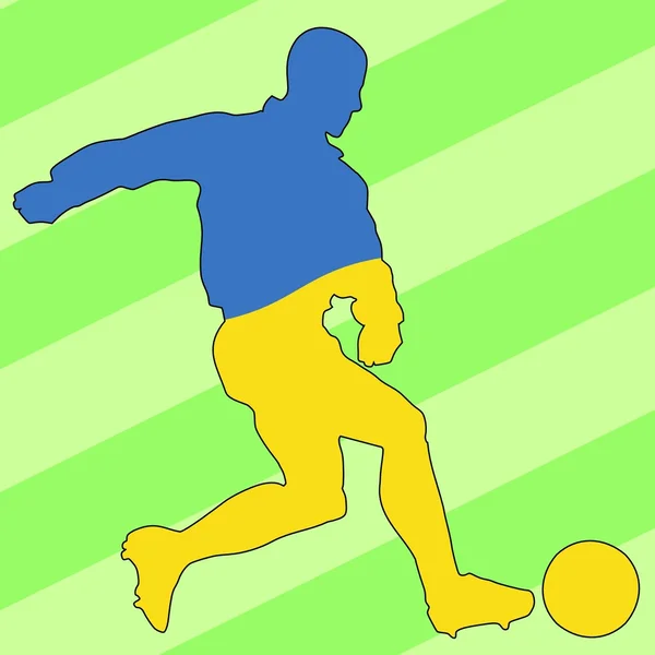 Jogador de futebol em cores nacionais —  Vetores de Stock
