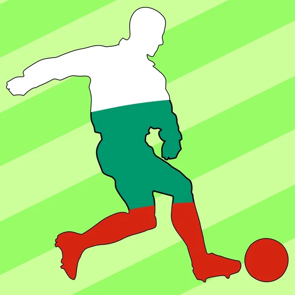 Jugador de fútbol en colores nacionales — Vector de stock