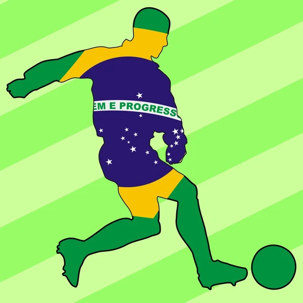 Jugador de fútbol en colores nacionales — Vector de stock