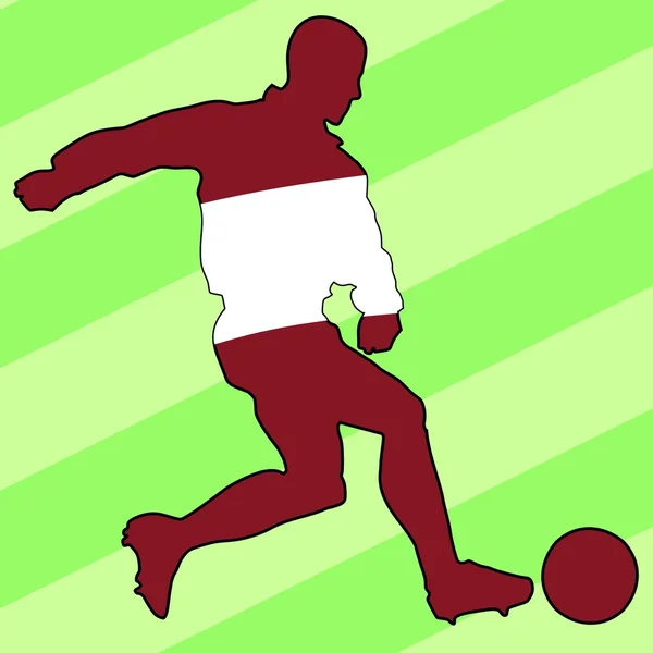 Giocatore di calcio nei colori nazionali — Vettoriale Stock