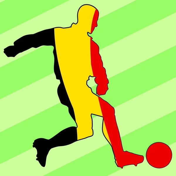 Joueur de football aux couleurs nationales — Image vectorielle