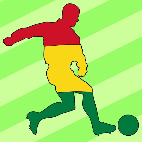 Jogador de futebol em cores nacionais —  Vetores de Stock
